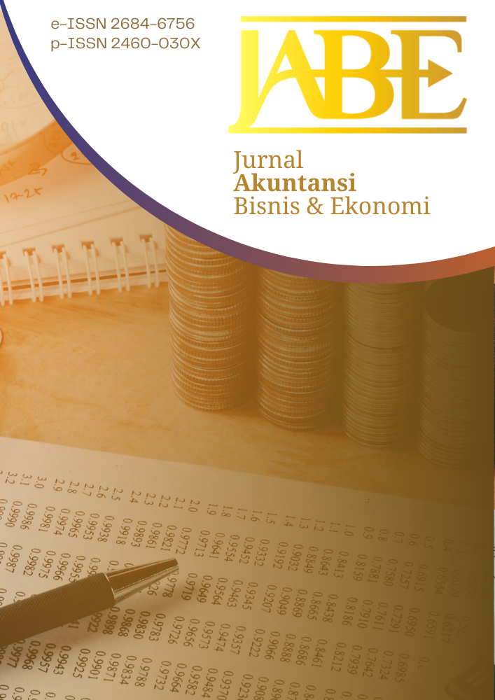 					View Vol. 9 No. 1 (2023): Jurnal Akuntansi Bisnis dan Ekonomi (JABE)
				